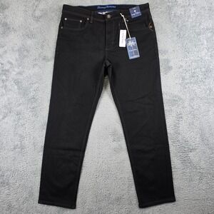 Tommy Bahama Indigo Palms Jeans Mens 34x30 Black Straight Leg Stretch Denim NWT